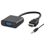 QPORT HDMI TO VGA JAKLI SES KABLOSU DAHİL 20CM