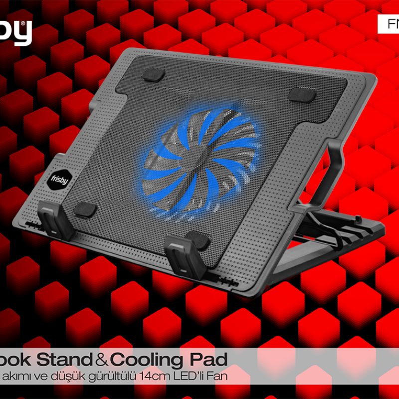 Frisby Fnc-35St Notebook Soğutucu, 14 cm Mavi Led’Li Fan