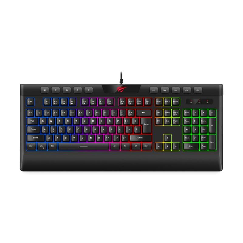 Havit KB487L RGB Çok Fonksiyonlu Medya Arka Aydınlatmalı Oyun Klavyesi