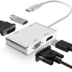 USB3.1 Type C'den HDMI VGA Çoklu Port Adaptörü 4K C USB'den HDMI Kablosu Apple MacBook