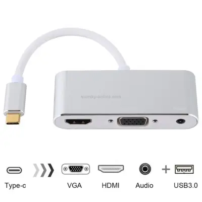 USB3.1 Type C'den HDMI VGA Çoklu Port Adaptörü 4K C USB'den HDMI Kablosu Apple MacBook