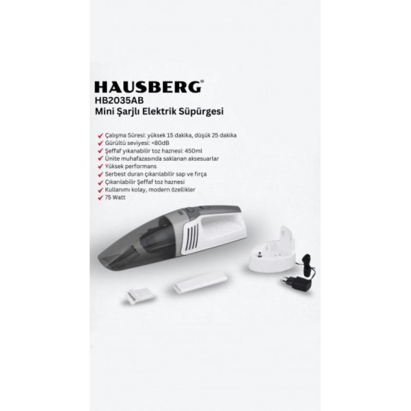 HAUSBERG MINI Şarjlı Elektrikli Süpürge
