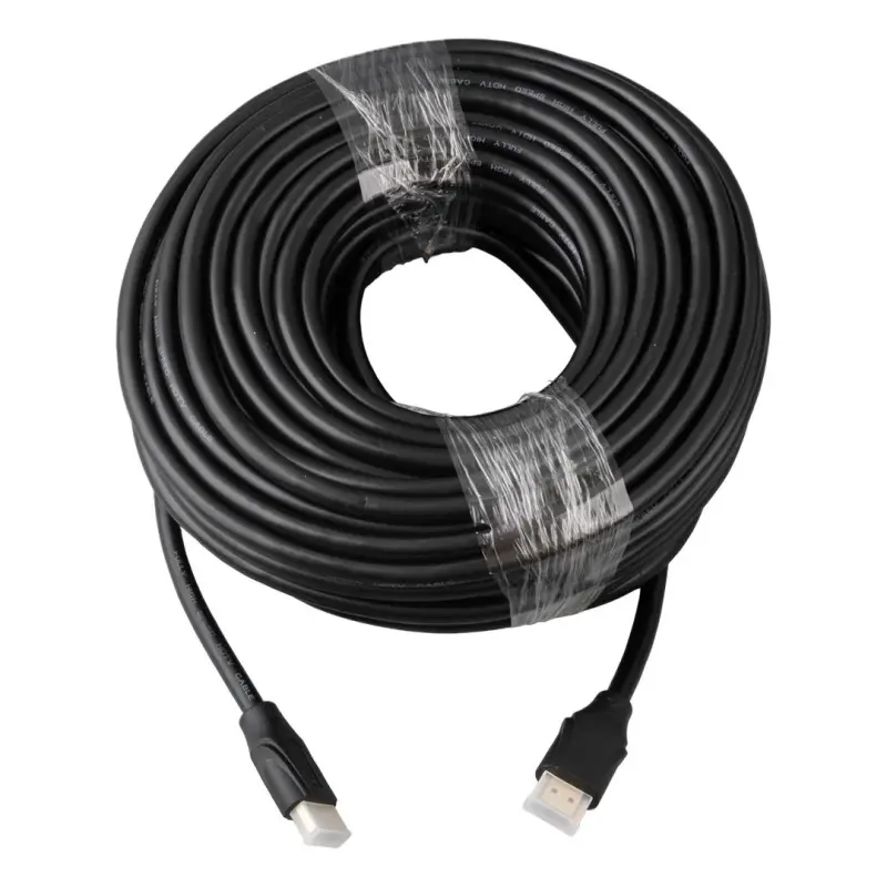 Fully G-507K Plastik Düz Siyah 25 Metre Gold Poşetli Hdmi Kablo