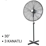 Queen 30'' 3 Kanatlı Sanayi Tipi Vantilatör, Siyah F30