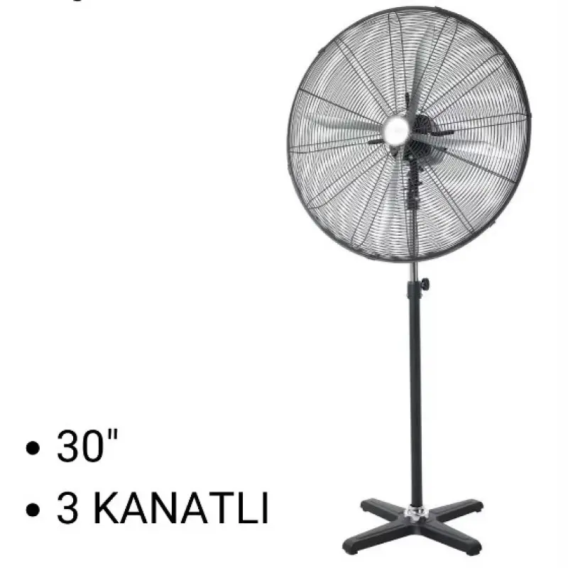 Queen 30'' 3 Kanatlı Sanayi Tipi Vantilatör, Siyah F30
