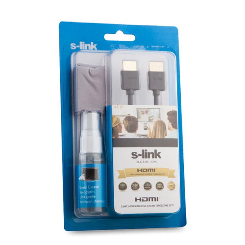 S-link SLX-370 HDMI M/M 1.5m Temizleme Sprey + Micro Fiber